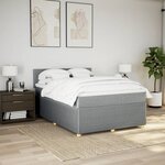 vidaXL Sommier à lattes de lit avec matelas Gris clair 140x190cm Tissu