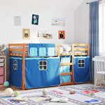 vidaXL Lit superposé sans matelas bleu 80x200 cm bois de pin massif