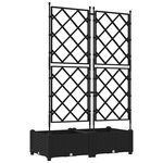vidaXL Jardinière de jardin avec treillis 2 Pièces Noir 80x40x125.5 cm