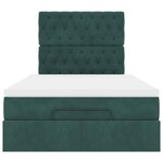 vidaXL Cadre de lit ottoman avec matelas vert foncé 120x190 cm velours