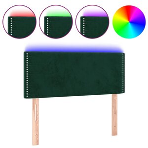 vidaXL Tête de lit à LED Vert foncé 80x5x78/88 cm Velours