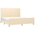 vidaXL Cadre de lit sans matelas crème 180x200 cm tissu