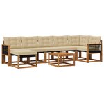 vidaXL Ensemble de canapés d'extérieur 8 pc Naturel et Beige