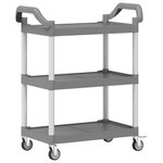 vidaXL Chariot à 3 niveaux gris 81x41x92 cm aluminium