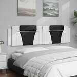 vidaXL Coussin de tête de lit noir et blanc 200 cm similicuir