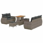 vidaXL Ensemble de canapé de jardin 8 Pièces Gris 90 x 55 x 71 cm