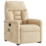 vidaXL Fauteuil inclinable de massage crème tissu microfibre