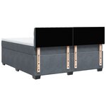 vidaXL Sommier à lattes de lit et matelas Gris foncé 180x200cm Velours