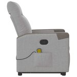 vidaXL Fauteuil de massage inclinable gris nuage tissu