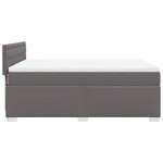vidaXL Sommier à lattes de lit avec matelas Gris 140x190 cm Similicuir