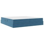 vidaXL Lit avec rangement et matelas Bleu foncé 200 x 200 cm Velours