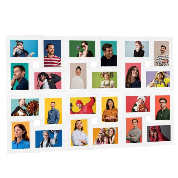 vidaXL Collage de cadres photo pour photo de 24x(13x18 cm) Blanc MDF