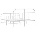 vidaXL Cadre de lit métal sans matelas et pied de lit blanc 140x190 cm
