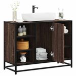 vidaXL Armoire lavabo de salle de bain chêne marron bois d'ingénierie