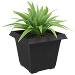 vidaXL Pot de Fleurs Carré 6 pc Noir 43 x 43 x 33 5 cm Plastique