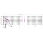 vidaXL Clôture en treillis métallique anthracite 1 1x25 m