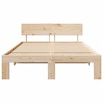 vidaXL Cadre de lit avec tête de lit 140x190 cm en bois de pin massif