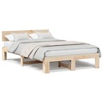 vidaXL Cadre de lit avec tête de lit 140x190 cm en bois de pin massif