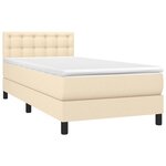 vidaXL Sommier à lattes de lit avec matelas Crème 100x200 cm Tissu