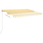 vidaXL Auvent manuel rétractable avec LED 350x250 cm Jaune et blanc