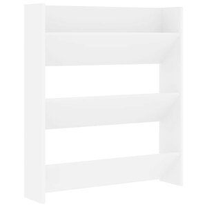 vidaXL Armoire à chaussures murale blanc 80x18x90 cm bois d'ingénierie