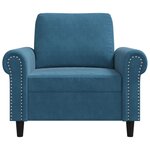 vidaXL Fauteuil Bleu 60 cm Velours