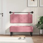 vidaXL Tête de lit suspendue Avec lumière LED Rose Velours