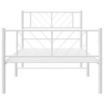 vidaXL Cadre de lit métal sans matelas et pied de lit blanc 100x190 cm