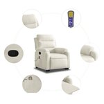 vidaXL Fauteuil de massage inclinable Crème Velours