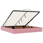 vidaXL Cadre de lit ottoman avec matelas rose 180x200 cm velours