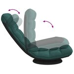 VidaXL Fauteuil de sol pivotant vert foncé 70x51x79 cm tissu