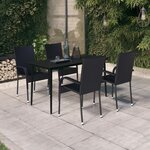 vidaXL Ensemble à manger de jardin 5 Pièces Noir