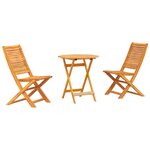 Set de Bistro Pliable 3 Pièces en Bois d'Acacia