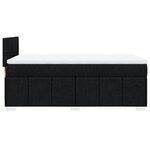 vidaXL Sommier à lattes de lit avec matelas Noir 90x200 cm Tissu