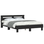 vidaXL Cadre de lit sans matelas noir 140x190 cm