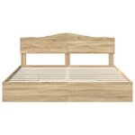 vidaXL Lit de Rangement Chêne Sonoma 180 x 200 cm Bois d'ingénierie