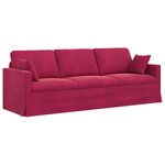 vidaXL Canapé Bordeaux 228 x 78 x 80 cm Velours