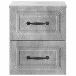 vidaXL Cabinet de chevet mural 2 Pièces Gris béton 34 5 x 33 x 40 cm