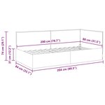 vidaXL Cadre de lit d'angle Gris clair 80 x 200 cm Velours