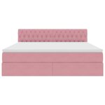 vidaXL Lit de Rangement avec tête de lit Rose 180 x 200 cm Velours