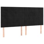 vidaXL Têtes de lit 4 Pièces Noir 90x5x78/88 cm Velours