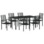 vidaXL Ensemble de salle à manger jardin 7 pièces Noir PVC Rotin
