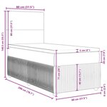 vidaXL Sommier à lattes de lit et matelas Noir 80x200 cm Velours
