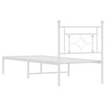 vidaXL Cadre de lit métal sans matelas avec tête de lit blanc 80x200cm