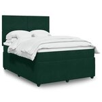 vidaXL Sommier à lattes de lit et matelas Vert foncé 140x190cm Velours
