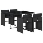 vidaXL Ensemble à manger de jardin coussins 5Pièces Noir Résine tressée