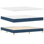 vidaXL Lit à ressorts avec coussin Bleu 200 x 200 cm tissu