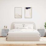 vidaXL Armoires de chevet et lumières LED 2 Pièces gris béton