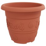 vidaXL Pot à fleurs rond 6 Pièces Rouge brique Ø 26 x 21 5 cm Plastique