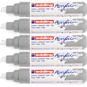 Marqueur acrylique large 5000 argent 5-10 mm x 5 EDDING